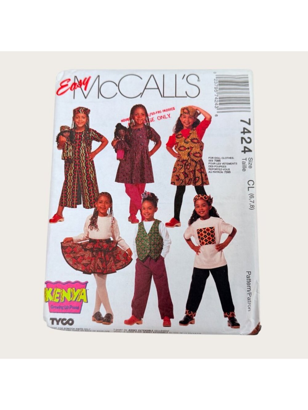 Vintage 1990s McCalls Sewing Pattern 7424 Girls Jumpsuit Vest Shirt Skirt Pants